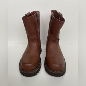 REGA Boys Brown Leather Work Boots size 1